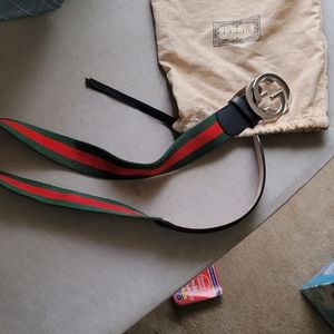 Men size 90-36 Gucci Web Belt with G Buckle